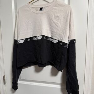 adidas Women's HyperSport Colorblocked Pullover Sweatshirt White Black